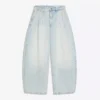 Calças de jeans plissadas de corte largo – Jeans – Homem