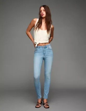 Calças de Jeans Skinny de cintura alta – Calças
