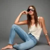 Calças de Jeans Skinny de cintura alta – Calças