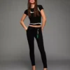 Calças de Jeans Skinny de cintura média com efeito push-up