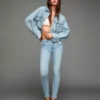 Calças de Jeans Skinny de cintura média com efeito push-up