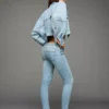 Calças de Jeans Skinny de cintura média com efeito push-up