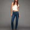 Calças de Jeans Skinny de cintura média com efeito push-up