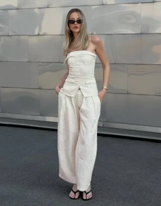 Calças de jeans Wide Leg de cintura baixa e perna larga com pinças
