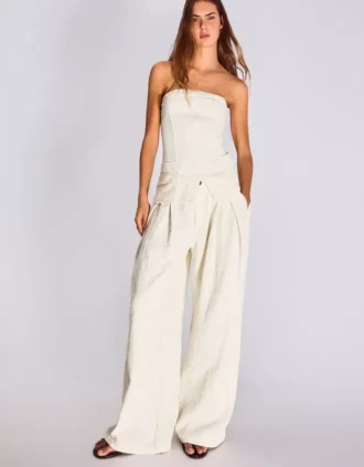 Calças de jeans Wide Leg de cintura baixa e perna larga com pinças