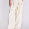 Calças de jeans Wide Leg de cintura baixa e perna larga com pinças