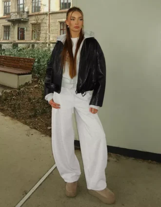 Calças largas felpudas com elásticos – #Bershkastyle – Mulher