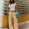 Calças Listradas Fluidas – Mulher
