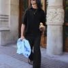 Calças semi-jogger super baggy com pregas