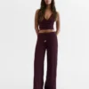 Calças Wide Leg com cintura elástica
