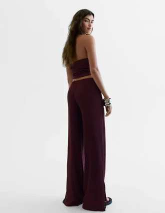 Calças Wide Leg com cintura elástica