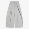 Calças Wide Leg com efeito de neoprene e cordões – #Bershkastyle – Mulher
