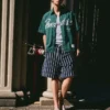 Calções com efeito de toalha às riscas – Bershka Lovers