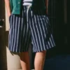 Calções com efeito de toalha às riscas – Bershka Lovers