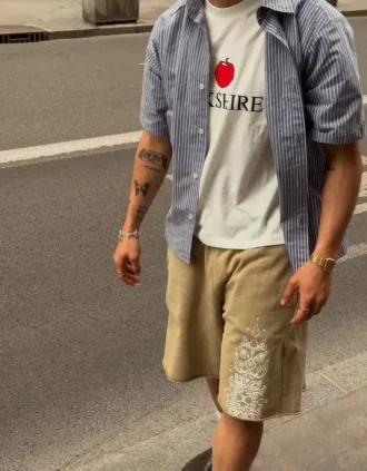 Calções com efeito lavado Aries X Bershka