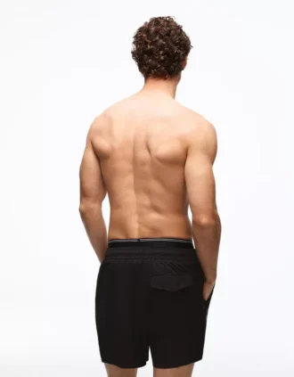 Calções de banho estampados de corte largo com cintura dupla – Acessórios – Homem