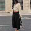 Calções de culotes às riscas – #Bershkastyle – Mulher