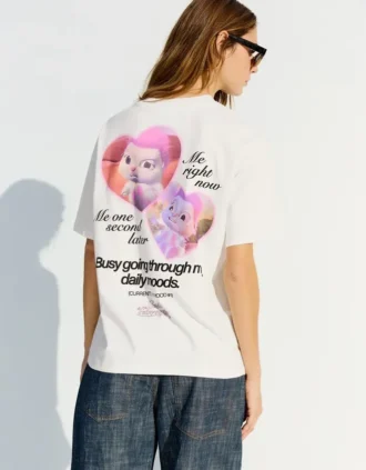 Calções de manga curta com estampado Barbie