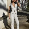 Camisa de manga curta com fecho – Camisas e blusas
