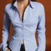 Camisa justa com mangas largas – Camisas e blusas