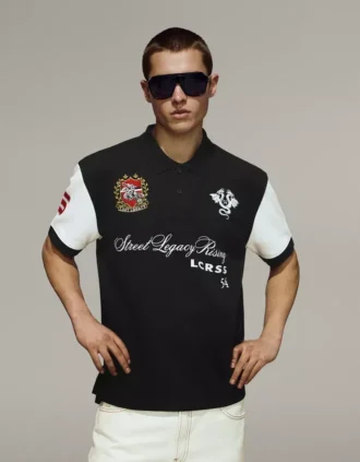 Camisa polo de manga curta estampada – T-shirts e camisas polo