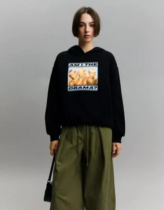 Camisola com capuz com estampado Cardi B