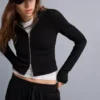 Camisola com capuz e fecho de correr em mistura de modal macio – Sweatshirts e hoodies