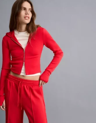 Camisola com capuz e fecho de correr em mistura de modal macio – Sweatshirts e hoodies