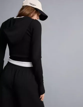 Camisola com capuz e fecho de correr em mistura de modal macio – Sweatshirts e hoodies