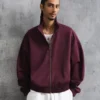 Camisola com capuz estampada e fecho – Sweatshirts e hoodies