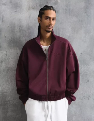 Camisola com capuz estampada e fecho – Sweatshirts e hoodies