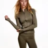 Camisola com fecho de correr de secagem rápida e respirável – Sweatshirts e hoodies – Mulher
