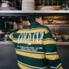 Camisola com gola de polo às riscas – Camisolas e cardigãs de malha