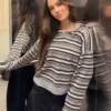 Camisola com gola polo às riscas