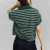 Camisola com gola polo às riscas – Tops e bodies