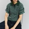 Camisola com gola polo às riscas – Tops e bodies