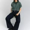 Camisola com gola polo às riscas – Tops e bodies