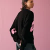 Camisola com gola redonda estampada – Camisolas e cardigãs de malha
