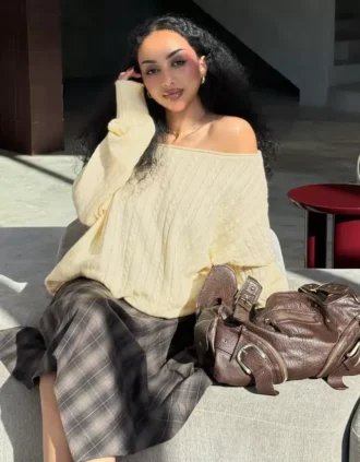 Camisola com malha trançada