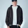 Camisola curta com fecho e corte largo – Sweatshirts e hoodies – Homem