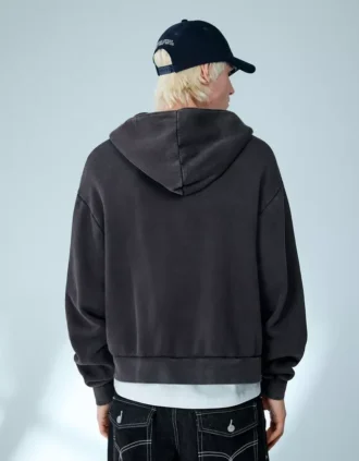 Camisola curta com fecho e corte largo – Sweatshirts e hoodies – Homem
