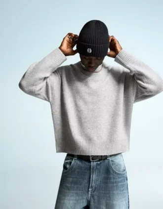 Camisola de gola redonda – Camisolas e cardigãs de malha