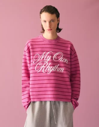 Camisola de gola redonda às riscas – Camisolas e cardigãs – Homem