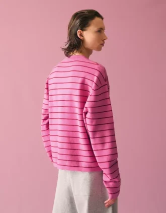 Camisola de gola redonda às riscas – Camisolas e cardigãs – Homem
