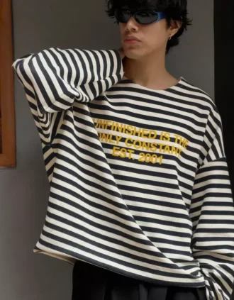 Camisola de gola redonda às riscas – Sweatshirts e hoodies