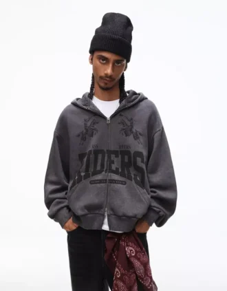 Camisola Fit com capuz de corte largo estampada – Sweatshirts e hoodies