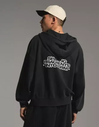 Camisola Fit com fecho de correr e corte largo com estampado – Sweatshirts e hoodies – Homem