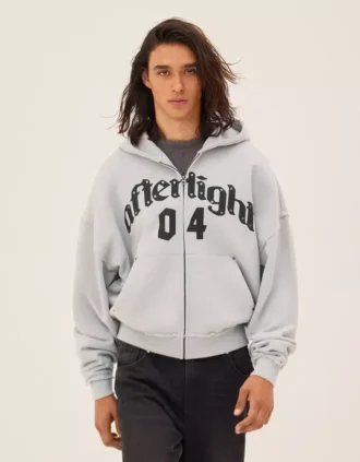 Camisola Fit com fecho e corte largo com estampado – Sweatshirts e hoodies