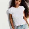 Camisola franzida com laços laterais