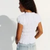 Camisola franzida com laços laterais